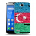 Дизайнерский пластиковый чехол для Huawei Honor 3C Lite Флаг Азербайджана