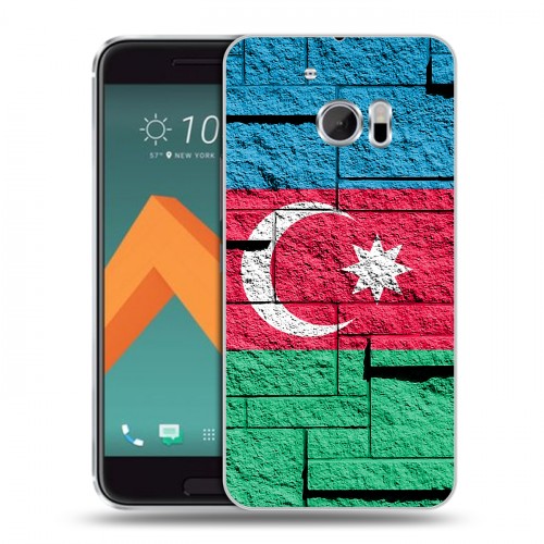 Дизайнерский пластиковый чехол для HTC 10 Флаг Азербайджана