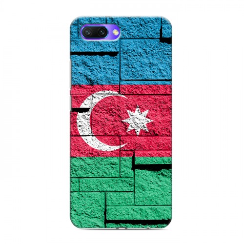 Дизайнерский силиконовый с усиленными углами чехол для Huawei Honor 10 Флаг Азербайджана