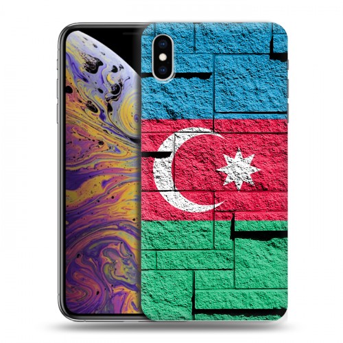 Дизайнерский силиконовый чехол для Iphone Xs Max Флаг Азербайджана