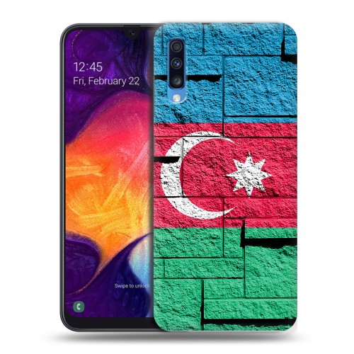 Дизайнерский силиконовый с усиленными углами чехол для Samsung Galaxy A70 Флаг Азербайджана