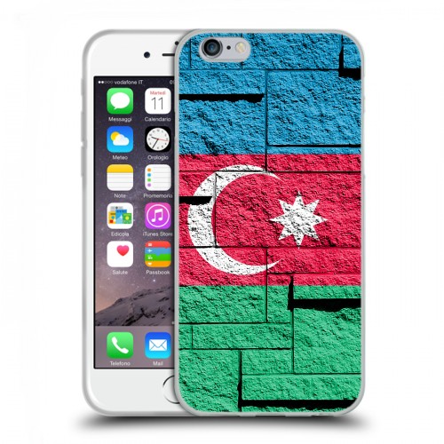 Дизайнерский пластиковый чехол для Iphone 6/6s Флаг Азербайджана