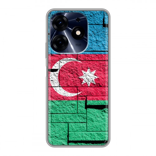 Дизайнерский силиконовый с усиленными углами чехол для Tecno Spark 10 Pro Флаг Азербайджана