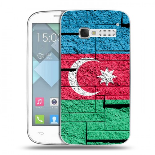 Дизайнерский пластиковый чехол для Alcatel One Touch Pop C5 Флаг Азербайджана