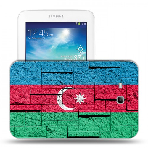 Дизайнерский силиконовый чехол для Samsung Galaxy Tab 3 Lite Флаг Азербайджана