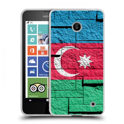 Дизайнерский пластиковый чехол для Nokia Lumia 630/635 Флаг Азербайджана