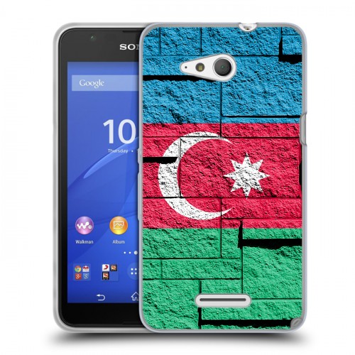 Дизайнерский пластиковый чехол для Sony Xperia E4g Флаг Азербайджана