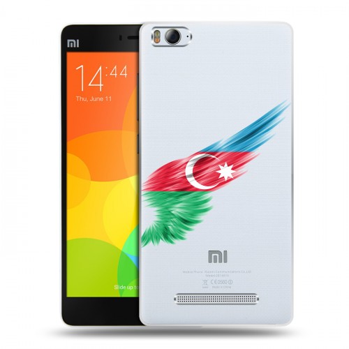 Полупрозрачный дизайнерский пластиковый чехол для Xiaomi Mi4i Флаг Азербайджана