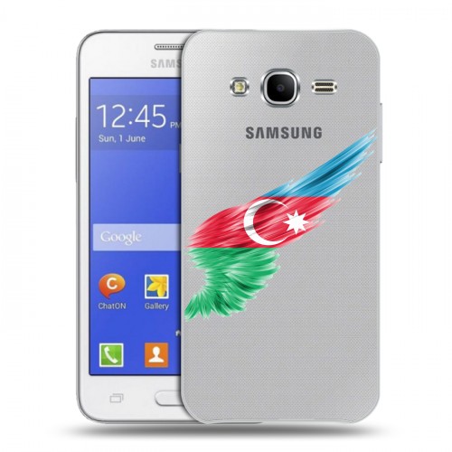 Полупрозрачный дизайнерский пластиковый чехол для Samsung Galaxy J7 Флаг Азербайджана
