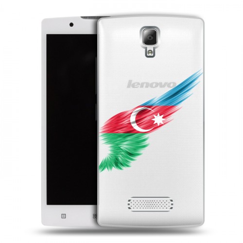 Полупрозрачный дизайнерский пластиковый чехол для Lenovo A2010 Флаг Азербайджана