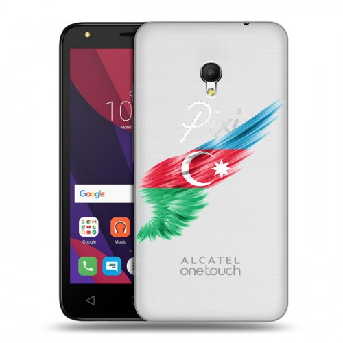 Полупрозрачный дизайнерский пластиковый чехол для Alcatel Pixi 4 (5) 5010D Флаг Азербайджана