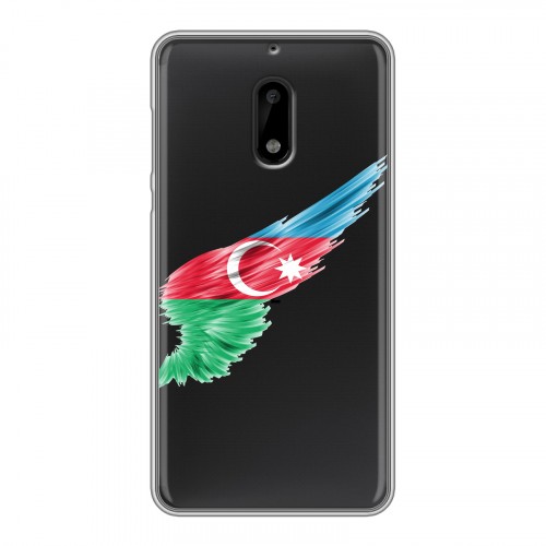 Полупрозрачный дизайнерский пластиковый чехол для Nokia 6 Флаг Азербайджана