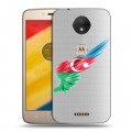 Полупрозрачный дизайнерский силиконовый чехол для Motorola Moto C Флаг Азербайджана
