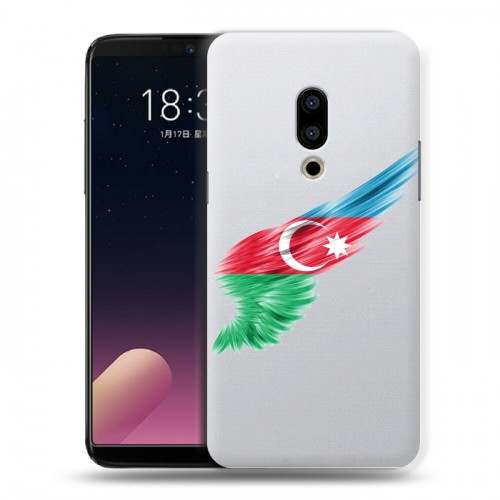 Полупрозрачный дизайнерский пластиковый чехол для Meizu 15 Plus Флаг Азербайджана