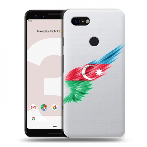 Полупрозрачный дизайнерский пластиковый чехол для Google Pixel 3 Флаг Азербайджана