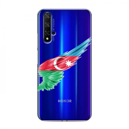 Полупрозрачный дизайнерский пластиковый чехол для Huawei Honor 20 Флаг Азербайджана