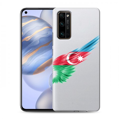 Полупрозрачный дизайнерский пластиковый чехол для Huawei Honor 30 Флаг Азербайджана