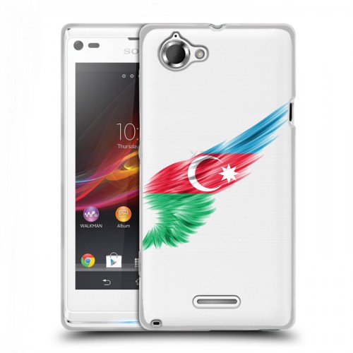 Полупрозрачный дизайнерский пластиковый чехол для Sony Xperia L Флаг Азербайджана