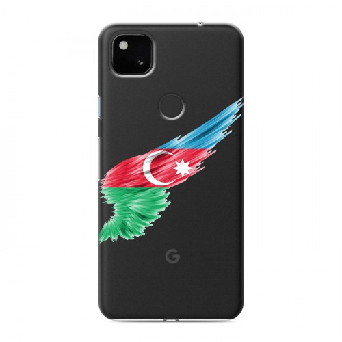 Полупрозрачный дизайнерский пластиковый чехол для Google Pixel 4a Флаг Азербайджана