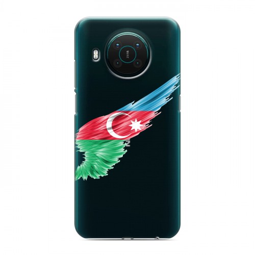 Полупрозрачный дизайнерский пластиковый чехол для Nokia X10 Флаг Азербайджана
