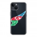 Полупрозрачный дизайнерский пластиковый чехол для Iphone 14 Флаг Азербайджана