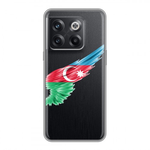 Полупрозрачный дизайнерский пластиковый чехол для OnePlus 10T Флаг Азербайджана