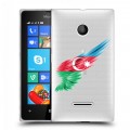 Полупрозрачный дизайнерский пластиковый чехол для Microsoft Lumia 435 Флаг Азербайджана