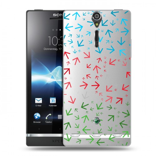 Полупрозрачный дизайнерский пластиковый чехол для Sony Xperia S Флаг Азербайджана