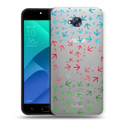 Полупрозрачный дизайнерский пластиковый чехол для ASUS ZenFone 4 Selfie Флаг Азербайджана