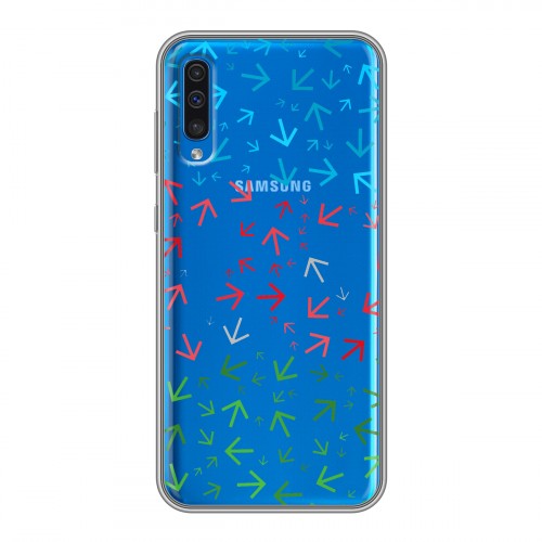 Полупрозрачный дизайнерский пластиковый чехол для Samsung Galaxy A50 Флаг Азербайджана