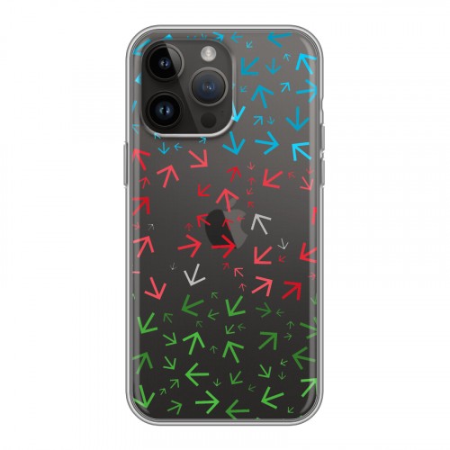 Полупрозрачный дизайнерский силиконовый с усиленными углами чехол для Iphone 14 Pro Max Флаг Азербайджана