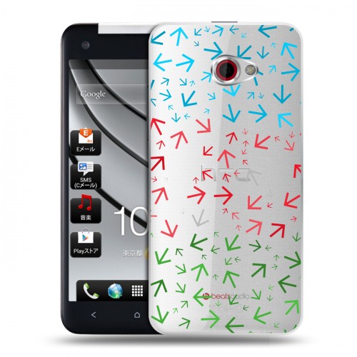 Полупрозрачный дизайнерский пластиковый чехол для HTC Butterfly S Флаг Азербайджана