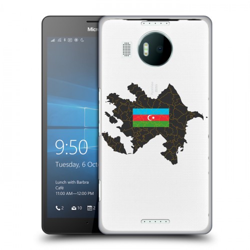 Полупрозрачный дизайнерский пластиковый чехол для Microsoft Lumia 950 XL Флаг Азербайджана