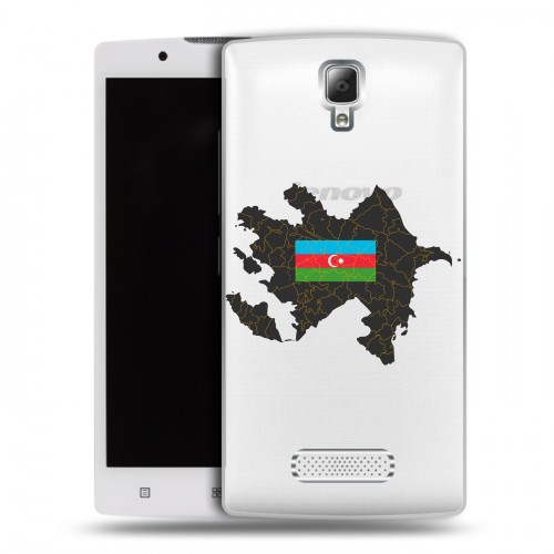 Полупрозрачный дизайнерский пластиковый чехол для Lenovo A2010 Флаг Азербайджана
