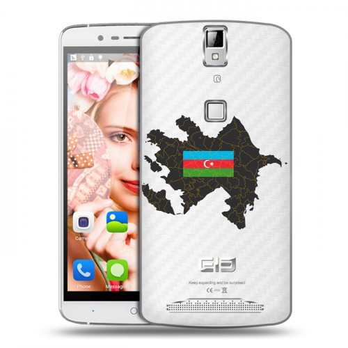 Полупрозрачный дизайнерский пластиковый чехол для Elephone P8000 Флаг Азербайджана