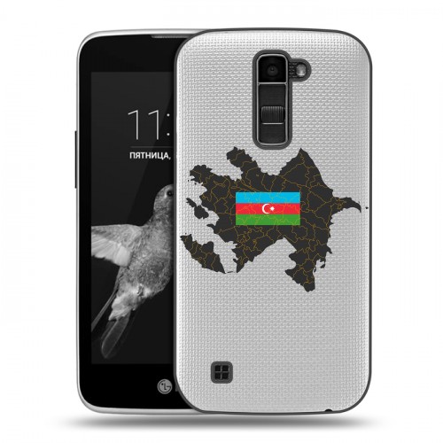 Полупрозрачный дизайнерский пластиковый чехол для LG K7 Флаг Азербайджана