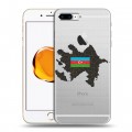 Полупрозрачный дизайнерский силиконовый чехол для Iphone 7 Plus / 8 Plus Флаг Азербайджана