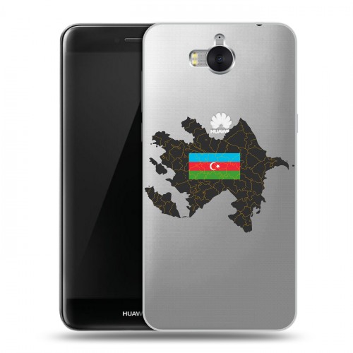 Полупрозрачный дизайнерский пластиковый чехол для Huawei Y5 (2017) Флаг Азербайджана