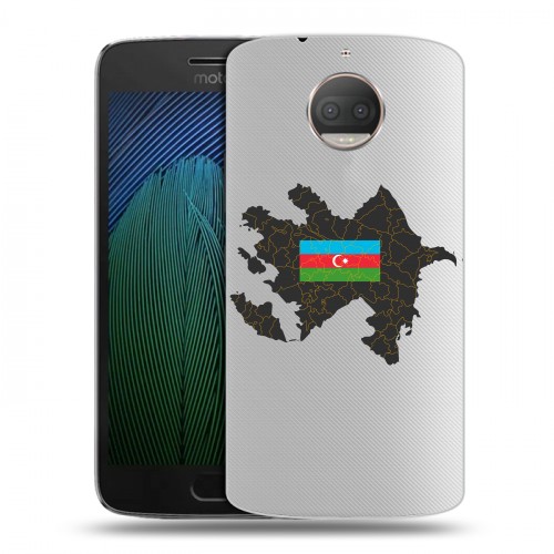 Полупрозрачный дизайнерский пластиковый чехол для Motorola Moto G5s Plus Флаг Азербайджана