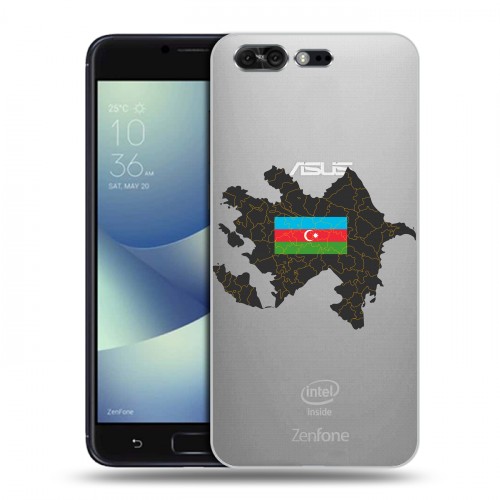 Полупрозрачный дизайнерский силиконовый чехол для ASUS ZenFone 4 Pro Флаг Азербайджана