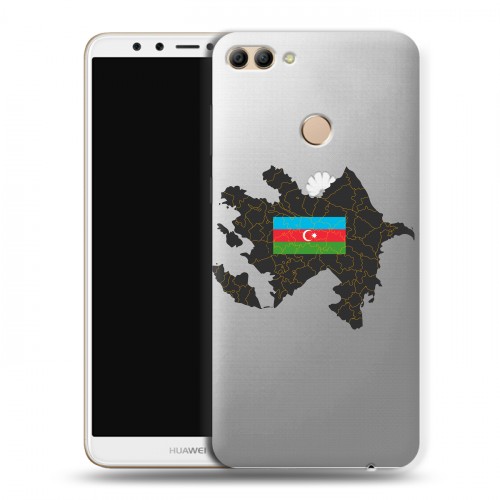 Полупрозрачный дизайнерский пластиковый чехол для Huawei Y9 (2018) Флаг Азербайджана