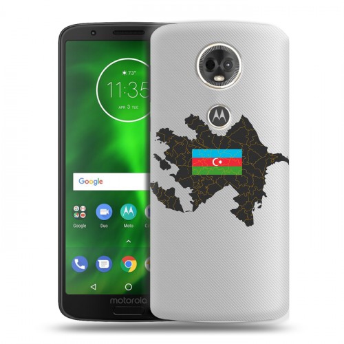 Полупрозрачный дизайнерский пластиковый чехол для Motorola Moto E5 Plus Флаг Азербайджана