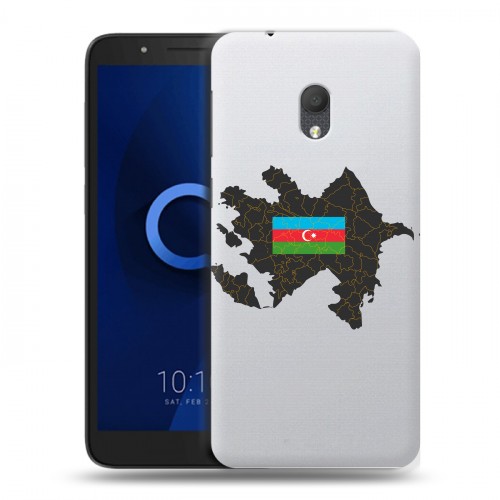Полупрозрачный дизайнерский пластиковый чехол для Alcatel 1C (2019) Флаг Азербайджана