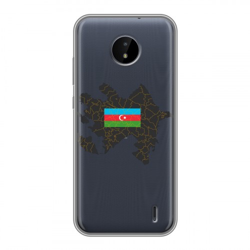 Полупрозрачный дизайнерский силиконовый чехол для Nokia C20 Флаг Азербайджана