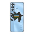 Полупрозрачный дизайнерский силиконовый чехол для Tecno Pop 5 LTE Флаг Азербайджана