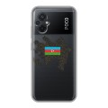Полупрозрачный дизайнерский силиконовый чехол для Xiaomi Poco M5 Флаг Азербайджана
