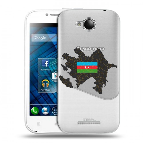 Полупрозрачный дизайнерский пластиковый чехол для Lenovo A706 Флаг Азербайджана