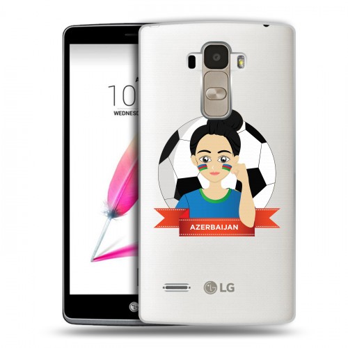 Полупрозрачный дизайнерский силиконовый чехол для LG G4 Stylus Флаг Азербайджана