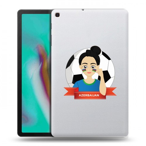 Полупрозрачный дизайнерский силиконовый чехол для Samsung Galaxy Tab A 10.1 (2019) Флаг Азербайджана