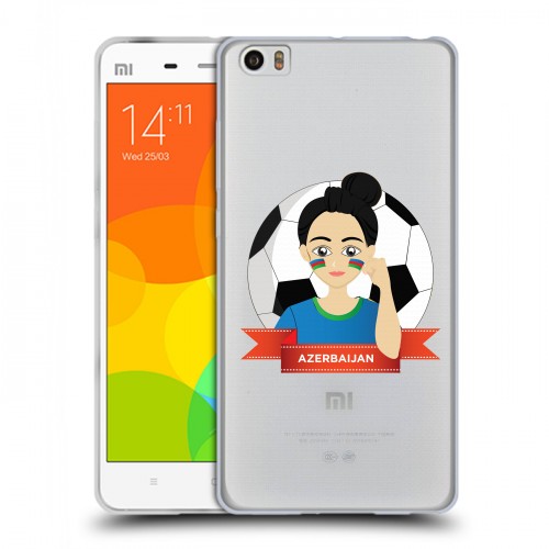 Полупрозрачный дизайнерский пластиковый чехол для Xiaomi Mi Note Флаг Азербайджана